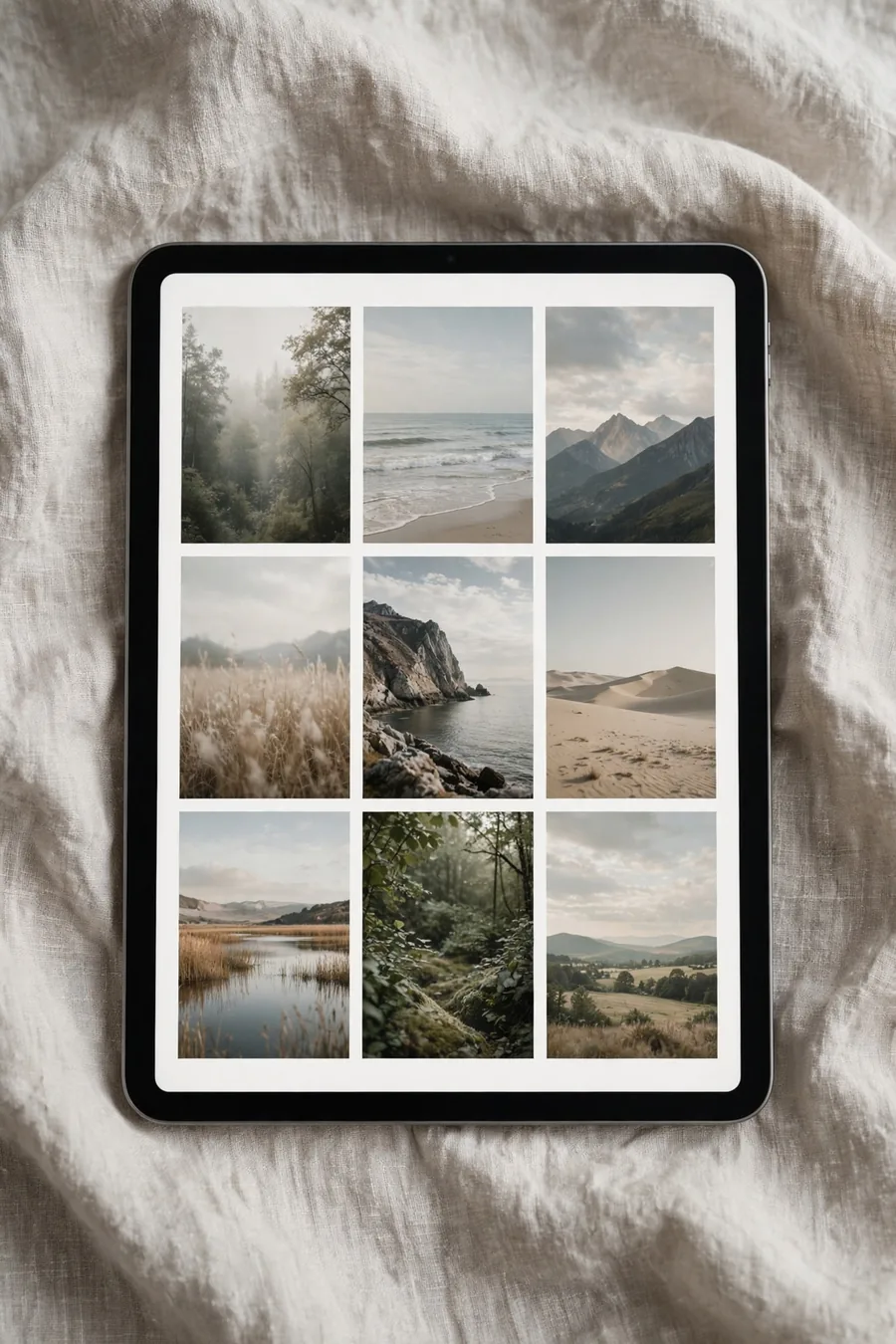 An online gallery on a tablet