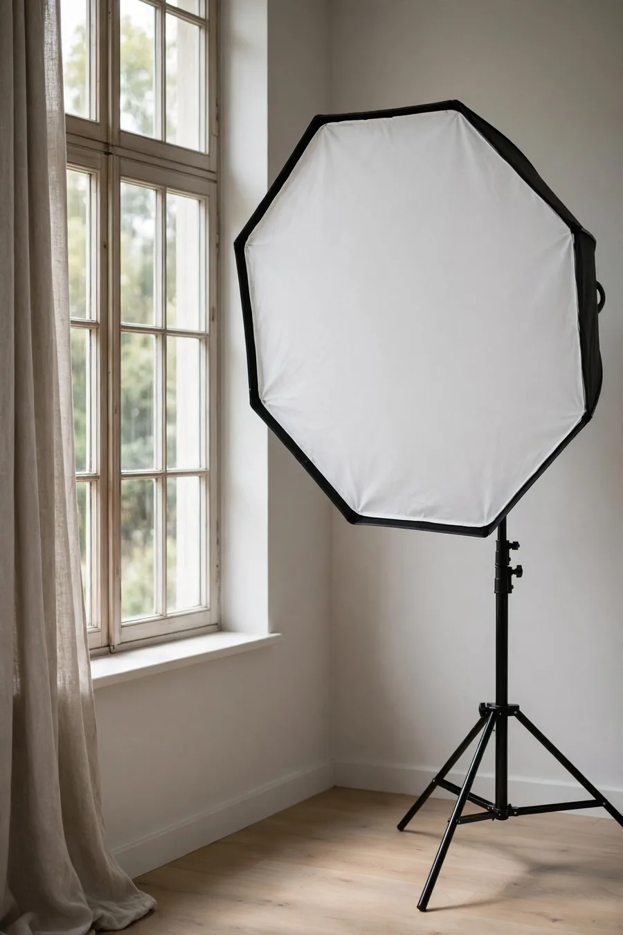 A softbox by a window
